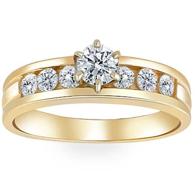 3/4ct Diamond Engagement Ring Yellow Gold