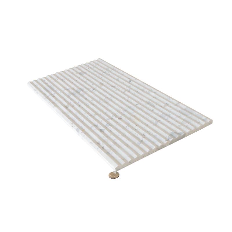 Terraforma 12x24 in. White, Beige Textured Terrazzo Linear Large Wall Tile (7.75 sq ft/case, 4-Pack)