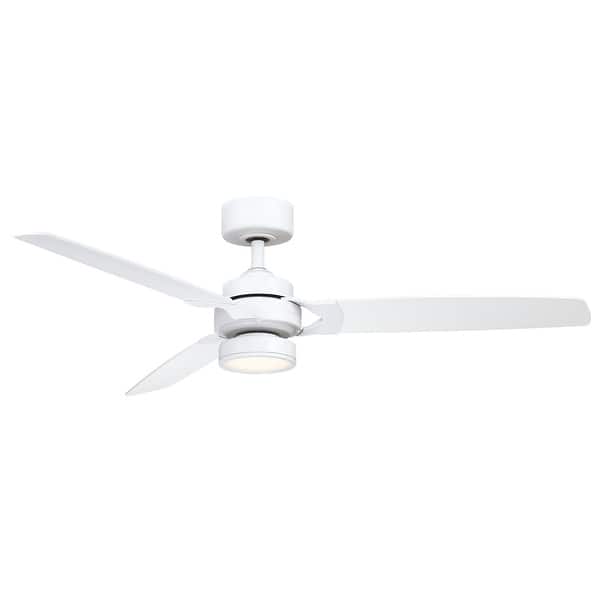 slide 2 of 8, Fanimation Amped 52 inch Indoor Ceiling Fan with LED Light Kit and Remote - Matte White