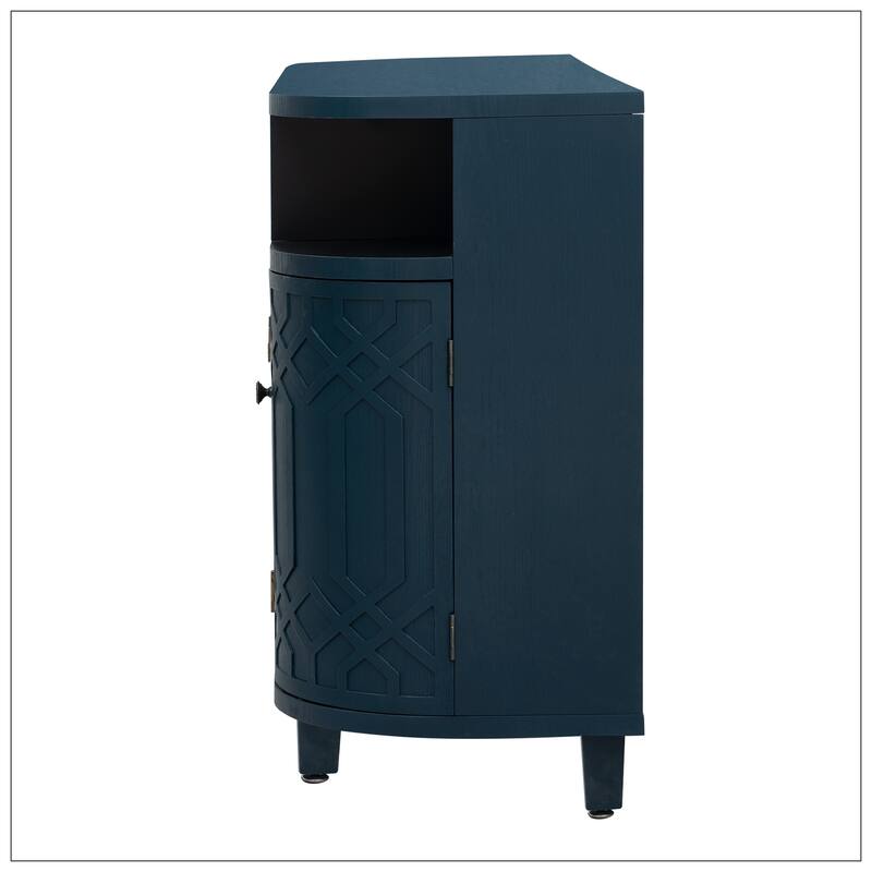 Curved Design Storage Cabinet made of Fraxinus Mandschuric Solid Wood
