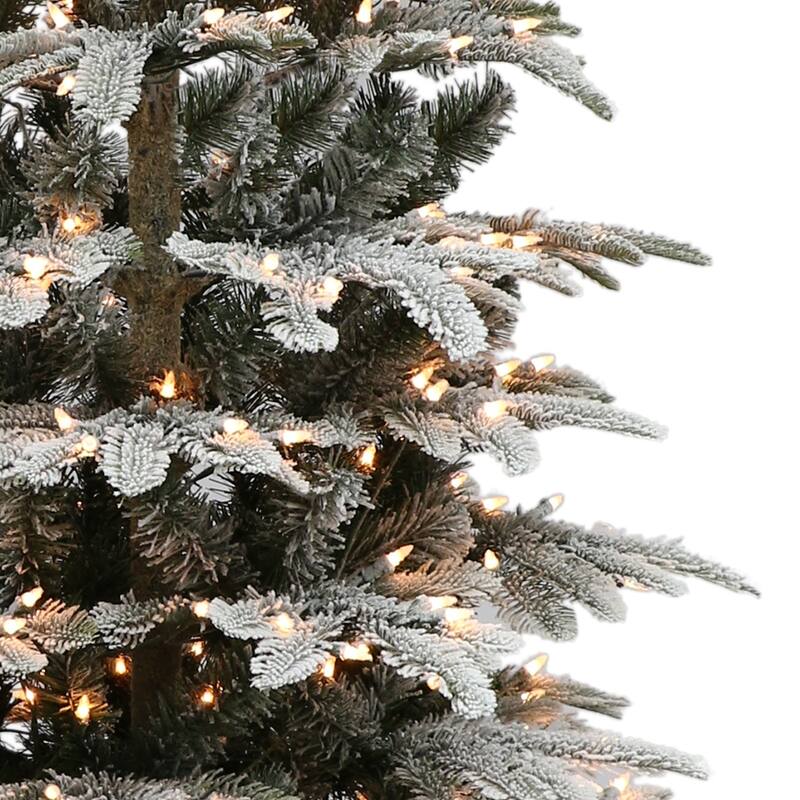 Puleo International 4.5 Pre-Lit Flocked Fir Artificial Tree