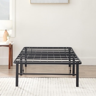 Sleeplanner 14-inch Minimalist Modern Black Metal Platform Bed Frame ...