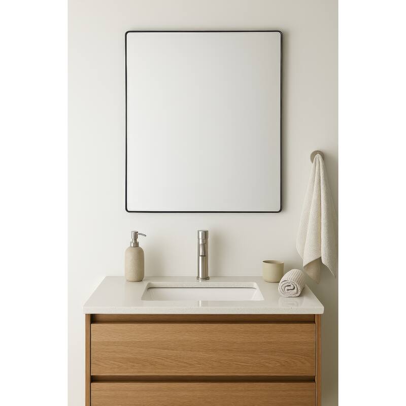 Varaluz Kye Rounded Rectangular Wall Mirror - Polished Nickel - Polished Nickel