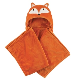 Hudson Baby Infant Boy Hooded Animal Face Plush Blanket, Orange Fox, One Size - Orange Fox - One Size