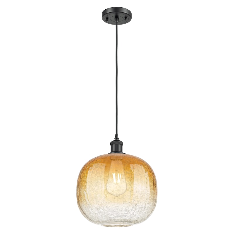 Innovations Lighting Endless Possibilities Ballston - Brookhaven Sphere - 1 Light 11" Cord Hung Mini Pendant - Matte Black/Amber