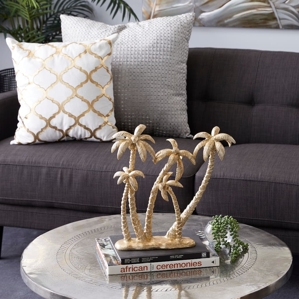 Gold Polyresin Palm Tree Decorative Sculpture