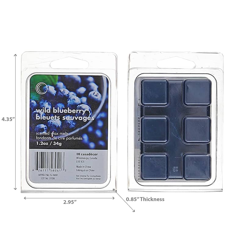 IH Casa Decor 6Pk Scented Wax Melts Wild Blueberry - Set of 4 - Blue