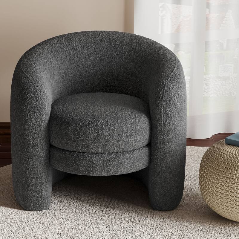 Boucle Upholstered Accent Chair (No Assembly)