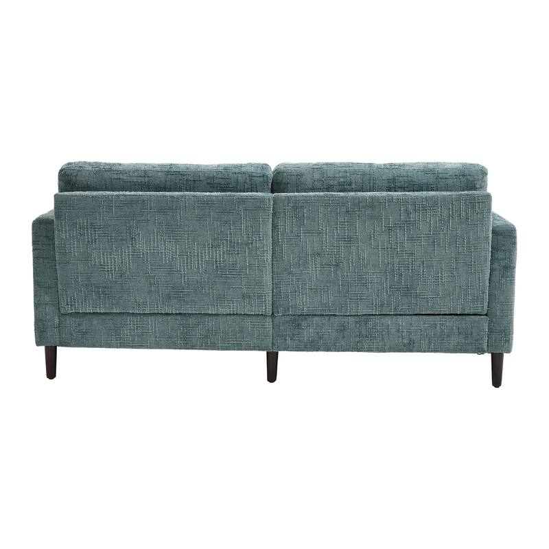 Modern Style Chenille 2-Seater Wood-Legged Sofa With Led Light,USB Charging Port And Storage Bag Living Room Bedroom Study Room