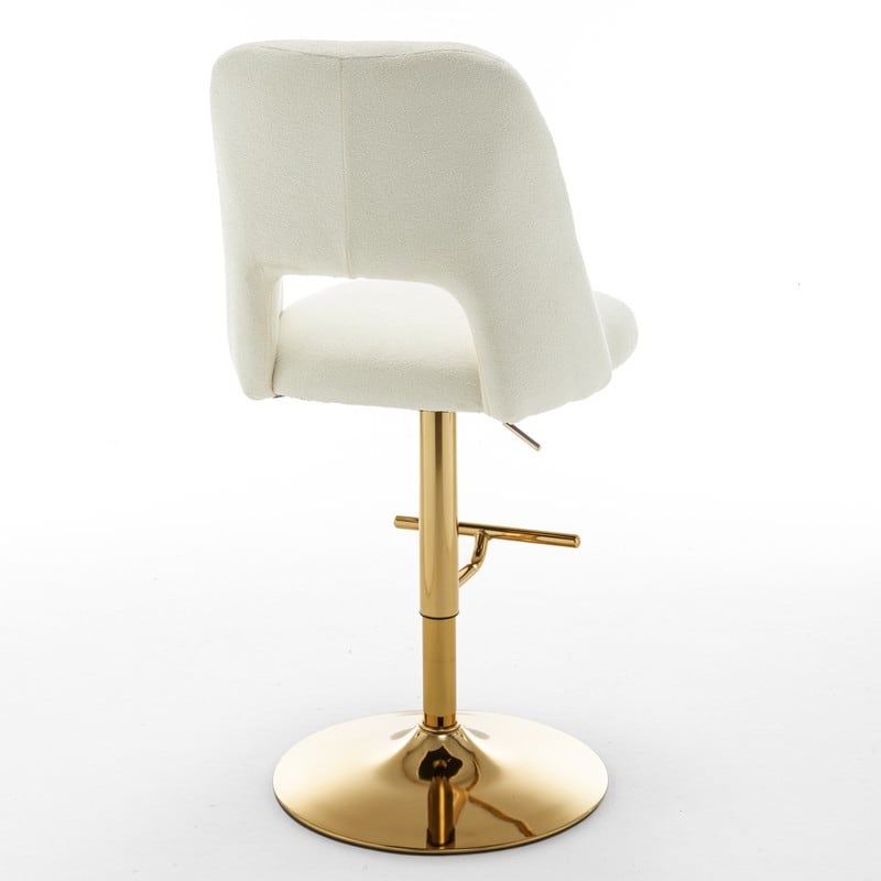 Best Quality Furniture Adjustable Textured Fabric Barstools with Chrome Finish Base (Set of 2)