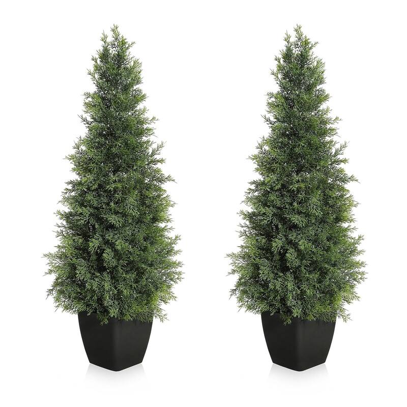 3FT/4FT/5FT Faux Cedar Tree,Set of 2 - 3FT_2pack