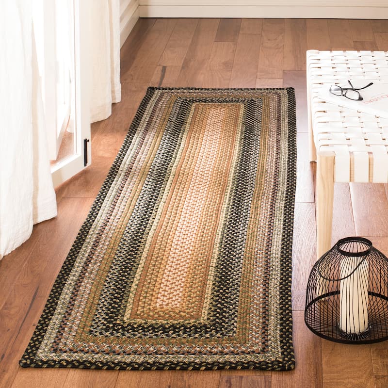 SAFAVIEH Handmade Braided Jo Americana Country Casual Rug - 2'3" x 10' Runner - Multi