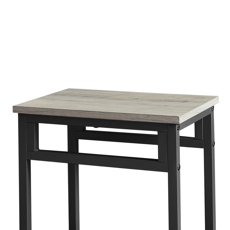 Rustic Style 5-Piece Dining Set with Rectangular Table and 4 High Stools Dining Chairs