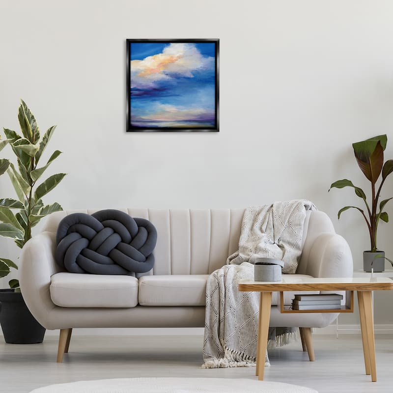 Stupell Pastel Clouds in Vivid Sky Framed Floater Canvas Wall Art Design By Karen Hale