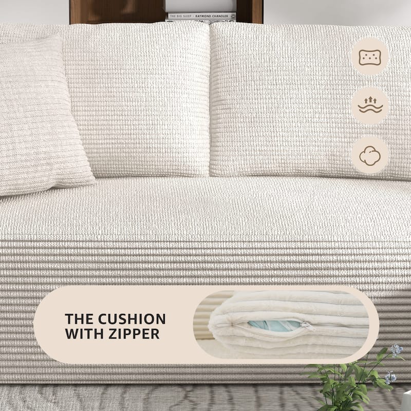 Corduroy L-Shaped Sofa Modular Movable Applicable Living Room Furniture Sets