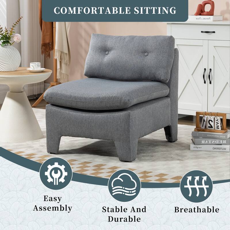 Cushioned deep seat, single lazy chair for Living room