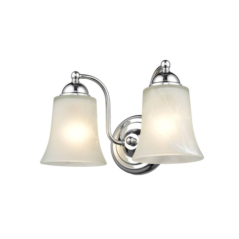 Millennium Lighting 2 Light Bathroom Vanity Fixture in Multiple Finishes with Faux Alabaster Shades
