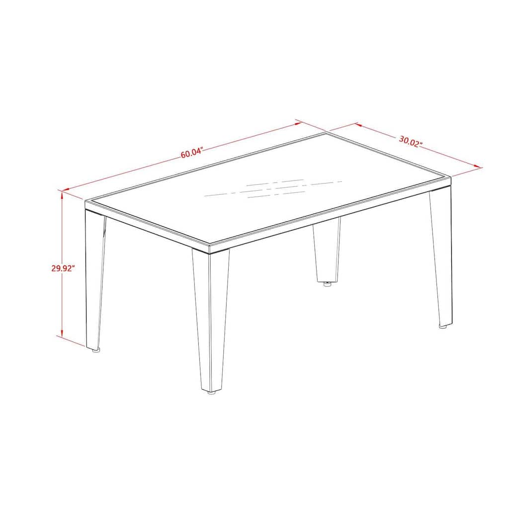 HomeStock 7-Piece Natural Oak Finish Solid Wood Top Dining Table with 6 Chairs with Lattice Back