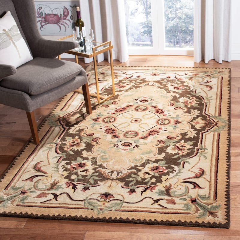 SAFAVIEH Handmade Empire Ffiona Traditional Oriental Wool Rug - 7'6" x 9'6" - Brown/Beige