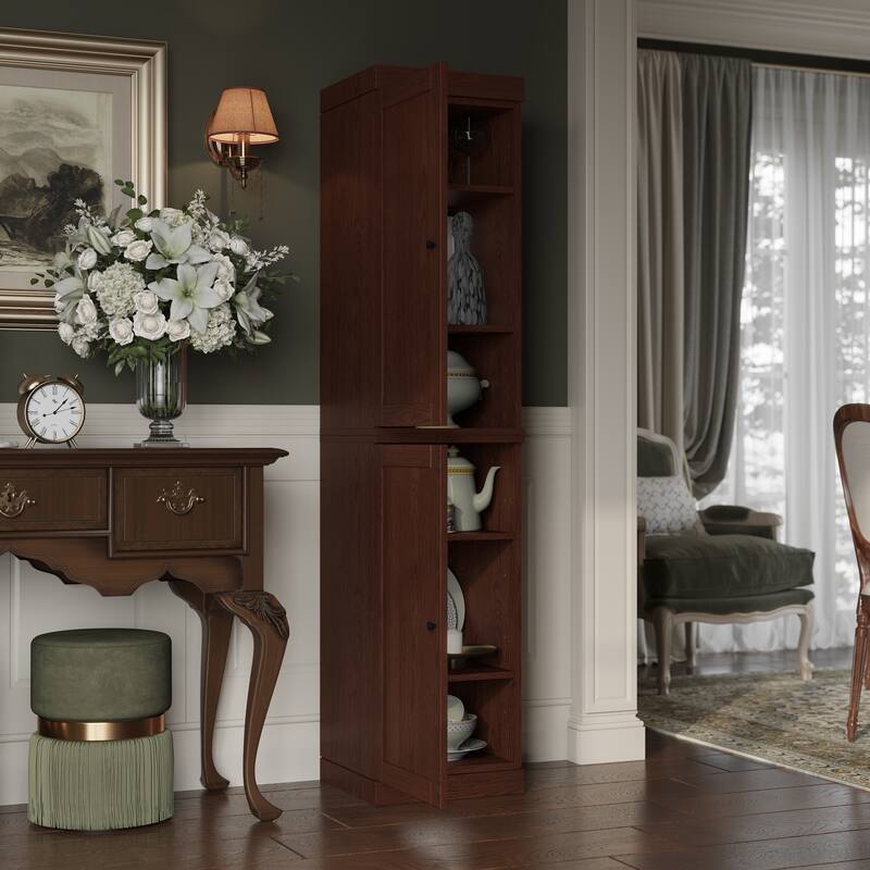 Palace Imports Premium 100% Solid European Oak Hardwood Modular Dining Room Cabinet with Shaker Doors - 16" Wide, 71.5" Tall