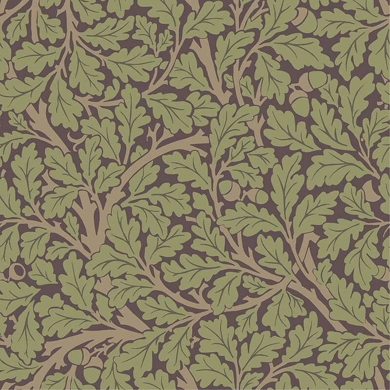 A-Street Prints Oak Tree Plum Leaf Wallpaper
