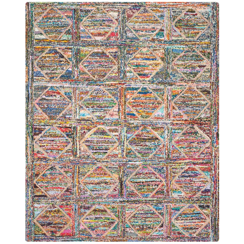 SAFAVIEH, Handmade Nantucket Gudfinna Contemporary Cotton Rug - 8' x 10' - Multi