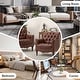 preview thumbnail 35 of 68, HULALA HOME Wemer Traditional Genuine Leather Armchair with Tufted Back