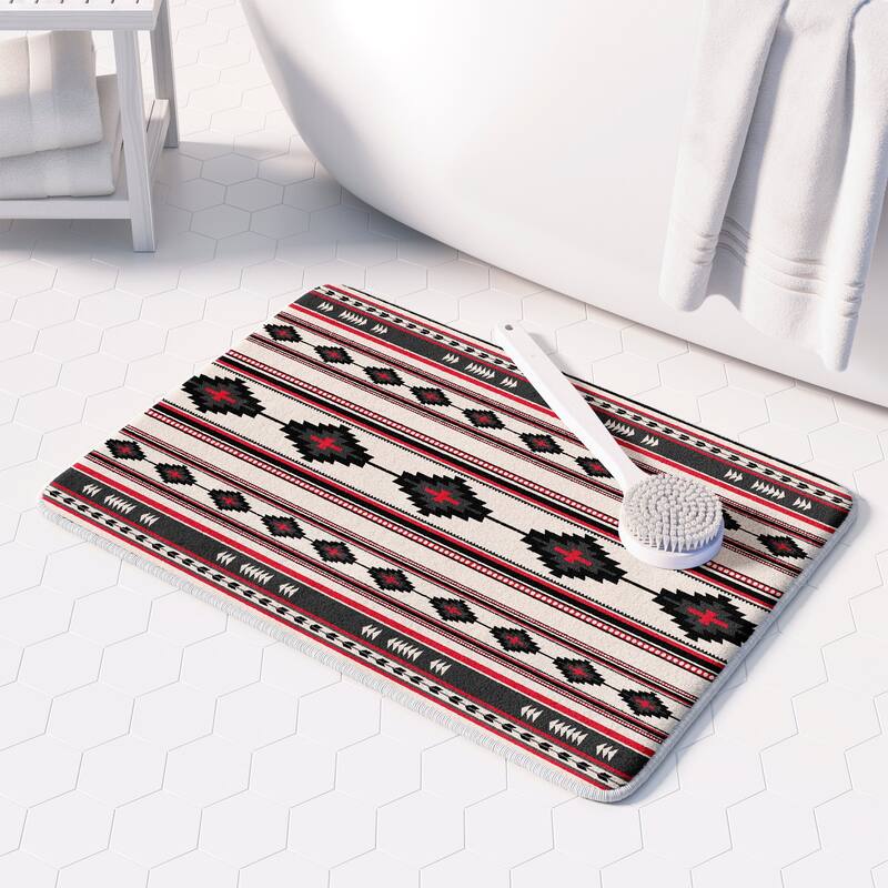 Laural Home Southwest Craze Red I Memory Foam Rug