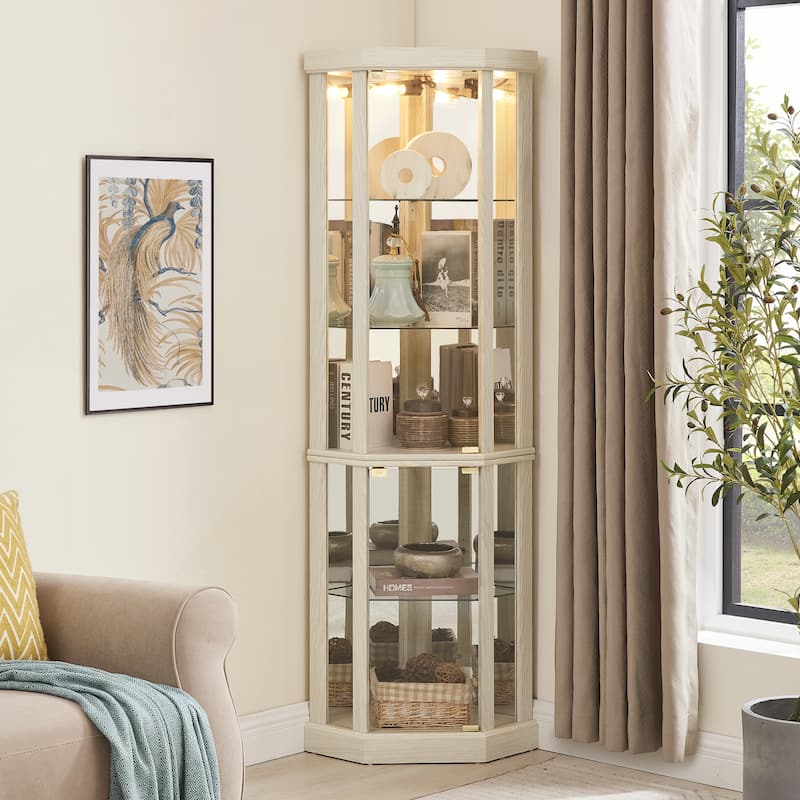 Lighted Corner Curio Cabinet