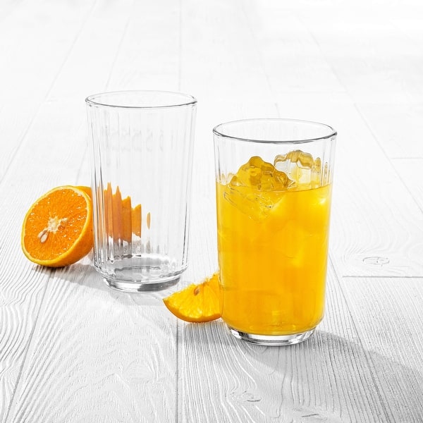 Libbey Paneled Tumbler Drinking Glasses, 17 ounce, Set of 6 - Set of 6
