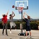 preview thumbnail 4 of 8, White-Black Adjustable Basketball Hoop with PC Backboard and Portable Base - Height: 4.6 ft-8.3 ft.