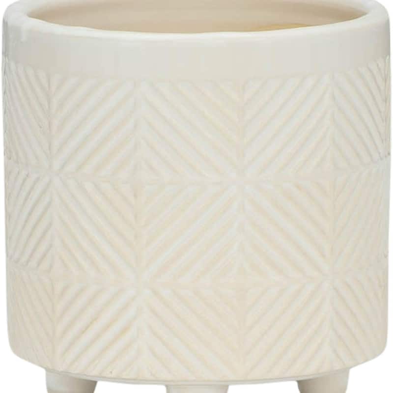 6/8" Ceramic Textured Planters,Set of 2