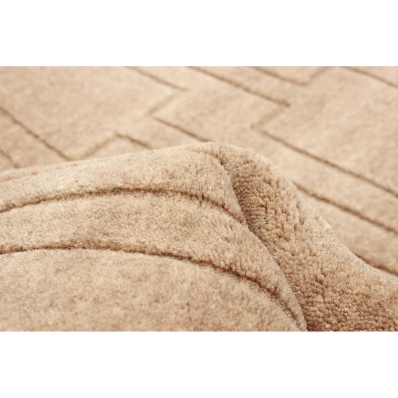 Kashkuli Gabbeh Tan Rug 4'0" x 3'11" - 4'0 x 3'11