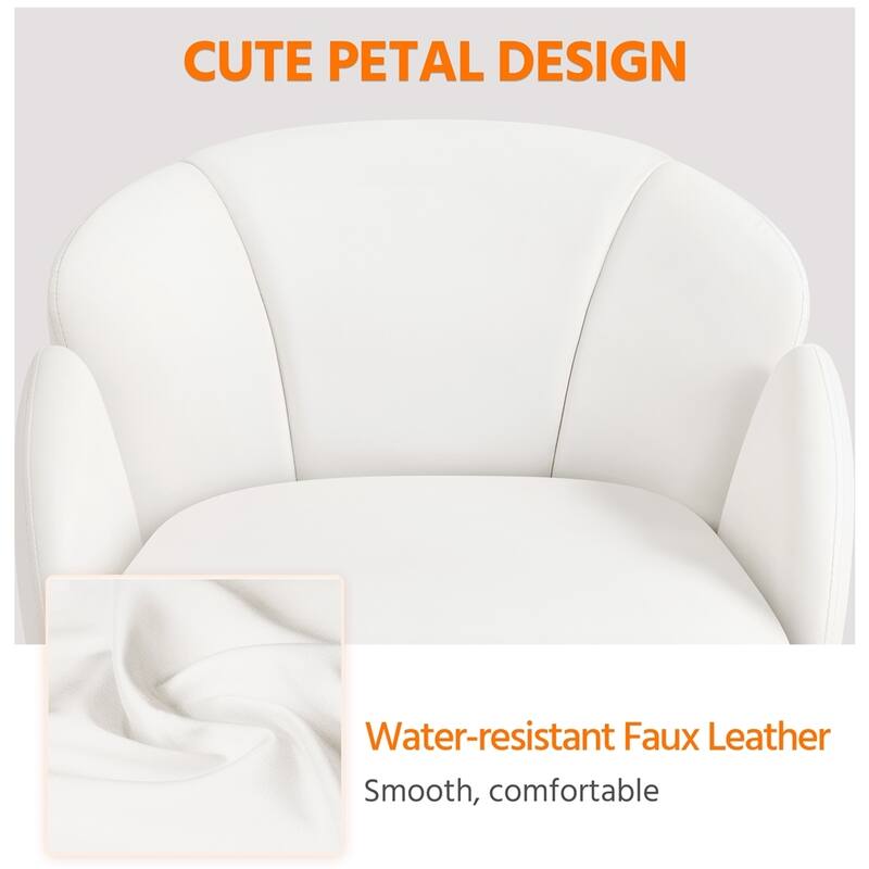 Yaheetech Modern Swivel Rolling Desk Chair Makeup Vanity Chair for Home Office