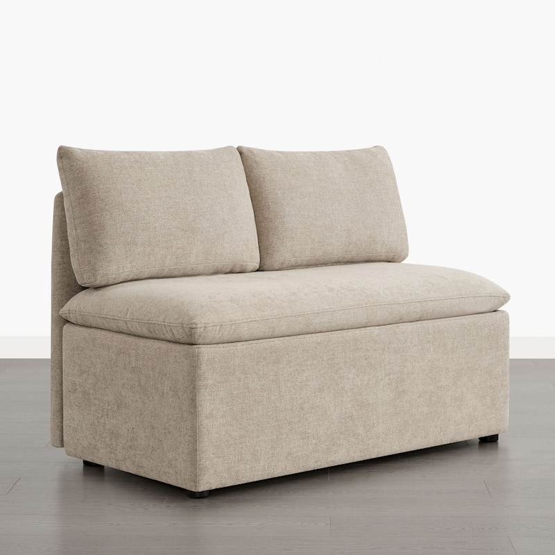 Spruce & Spring Modern 74" L-Shaped Dining Bench with Storage, Corner Breakfast Nook Banquette Bench