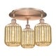 preview thumbnail 4 of 18, Innovations Lighting Endless Possibilities Ballston - Preston - 3 Light 19" Jar Shade Flush Mount Mercury/Antique Copper