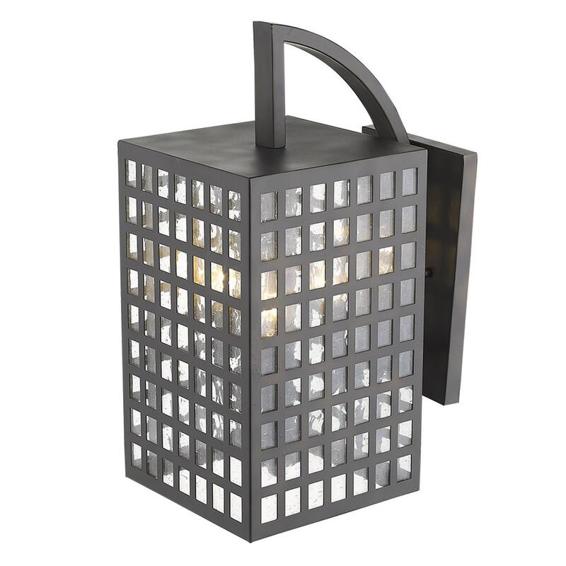 3-Light Hardwired Flush Mount Outdoor Wall Light with Clear Seedy Glass and Steel Frame E12 Base