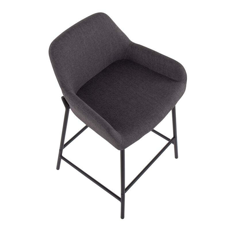 Carbon Loft Galotti Black Fixed-Height Upholstered Counter Stool - Set of 2