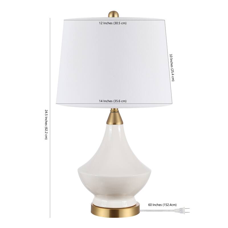 SAFAVIEH Lighting Marlowe 25-inch Glass LED Table Lamp (Set of 2) - 14" W x 14" L x 24.5" H