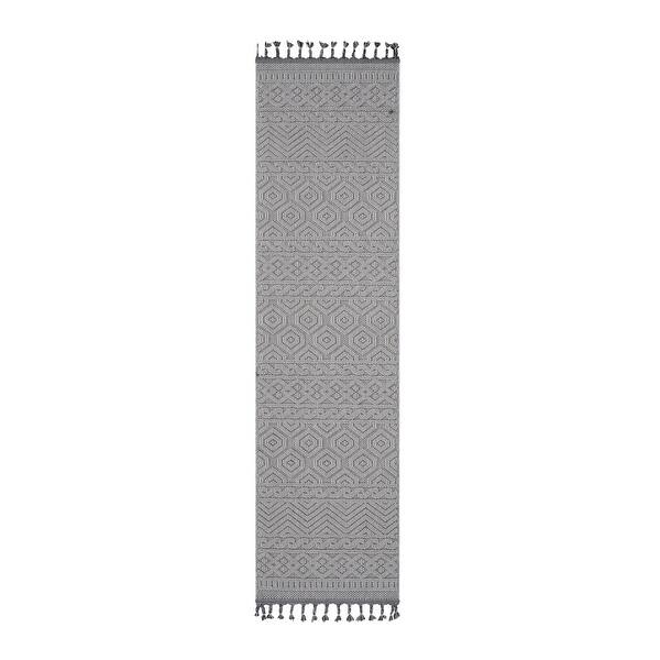 slide 2 of 14, LOOM & LUXE Collection 2X8 Geometric Indoor/Outdoor Area Rug - 96" D x 26" W x 0.28" H White
