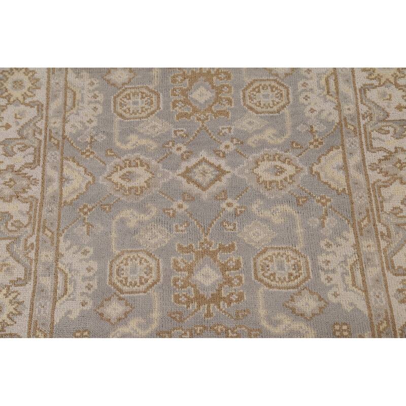 Gray Oushak Oriental Area Rug Handmade Wool Carpet - 3'11"x 6'1"