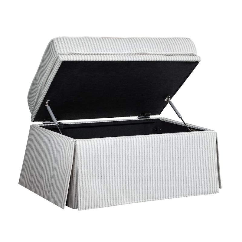 2 Set Rectangle Chenille Upholstered Storage Ottoman