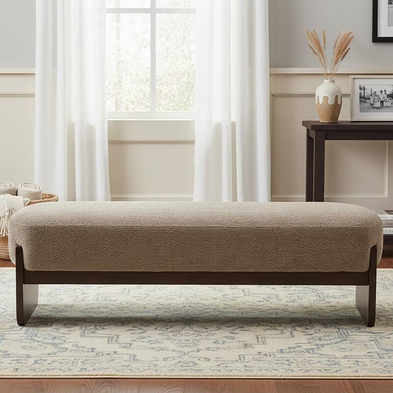 Christopher Knight Home - Havenport Modern Upholstered Bench with Textured Loop Yarn Fabric