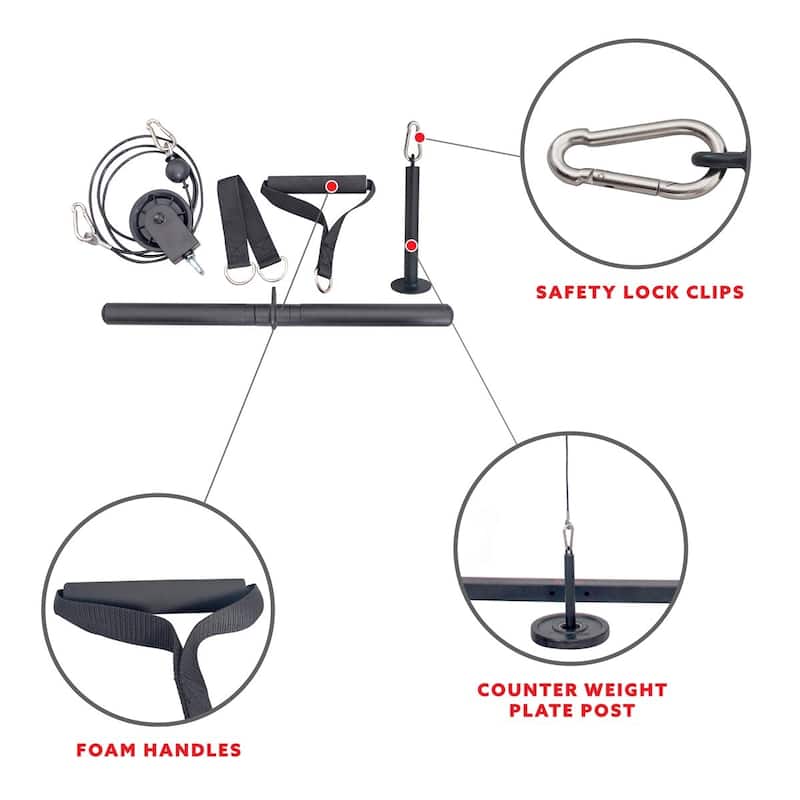 Sunny Health & Fitness Lat Pull Down Attachment - Lat Pull Down - Lat Pull Down