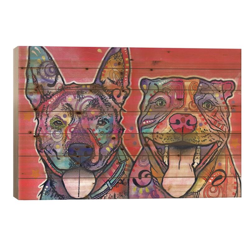 Latte & Hijiki Print On Wood by Dean Russo - Multi-Color - 18x26x1.5