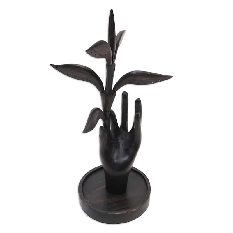 Novica Handmade Plucking Dreams Wood Jewelry Stand