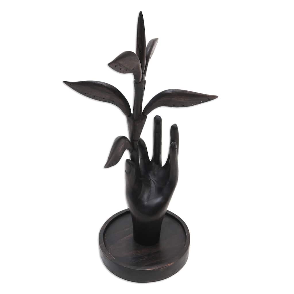 Novica Handmade Plucking Dreams Wood Jewelry Stand