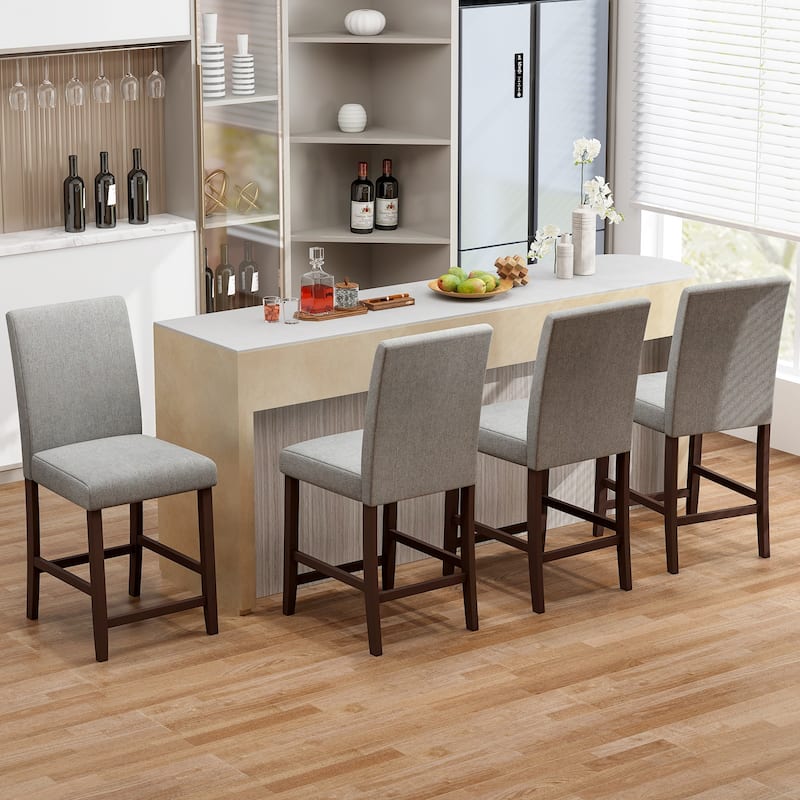 Gymax Set of 4 Bar Stools 24'' Counter Height Pub Kitchen Chairs w/