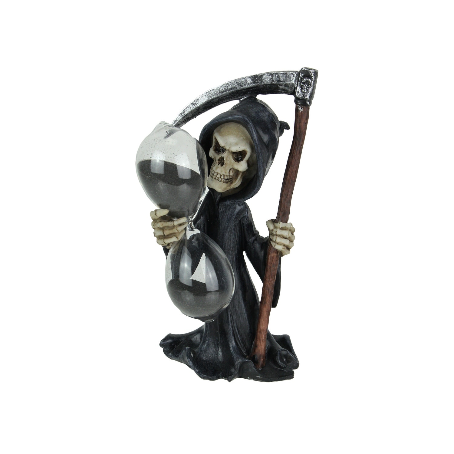 Time's Up! Gothic Grim Reaper Decorative Statue With Hourglass Sand - 8 X 3.75 X 4.25 inches