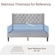 preview thumbnail 69 of 70, Spruce & Spring Eleanor Upholstered Platform Bed Frame with Vertical Stripe Headboard